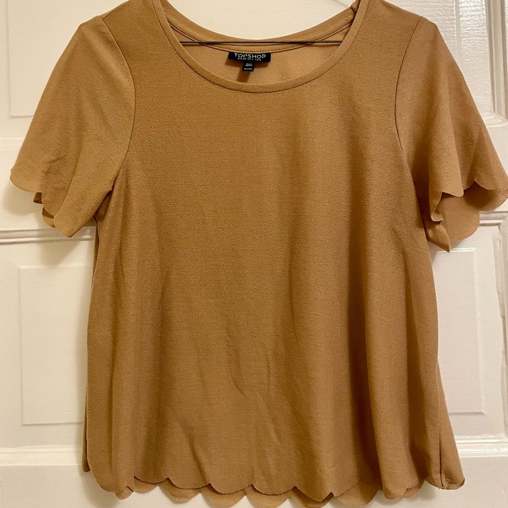 Topshop Scallop Top - Size US 4